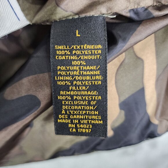 Mens Old Navy Camouflage Puffer Vest Jacket 100% Polyester Insulated Outerwear L - Picture 7 of 10